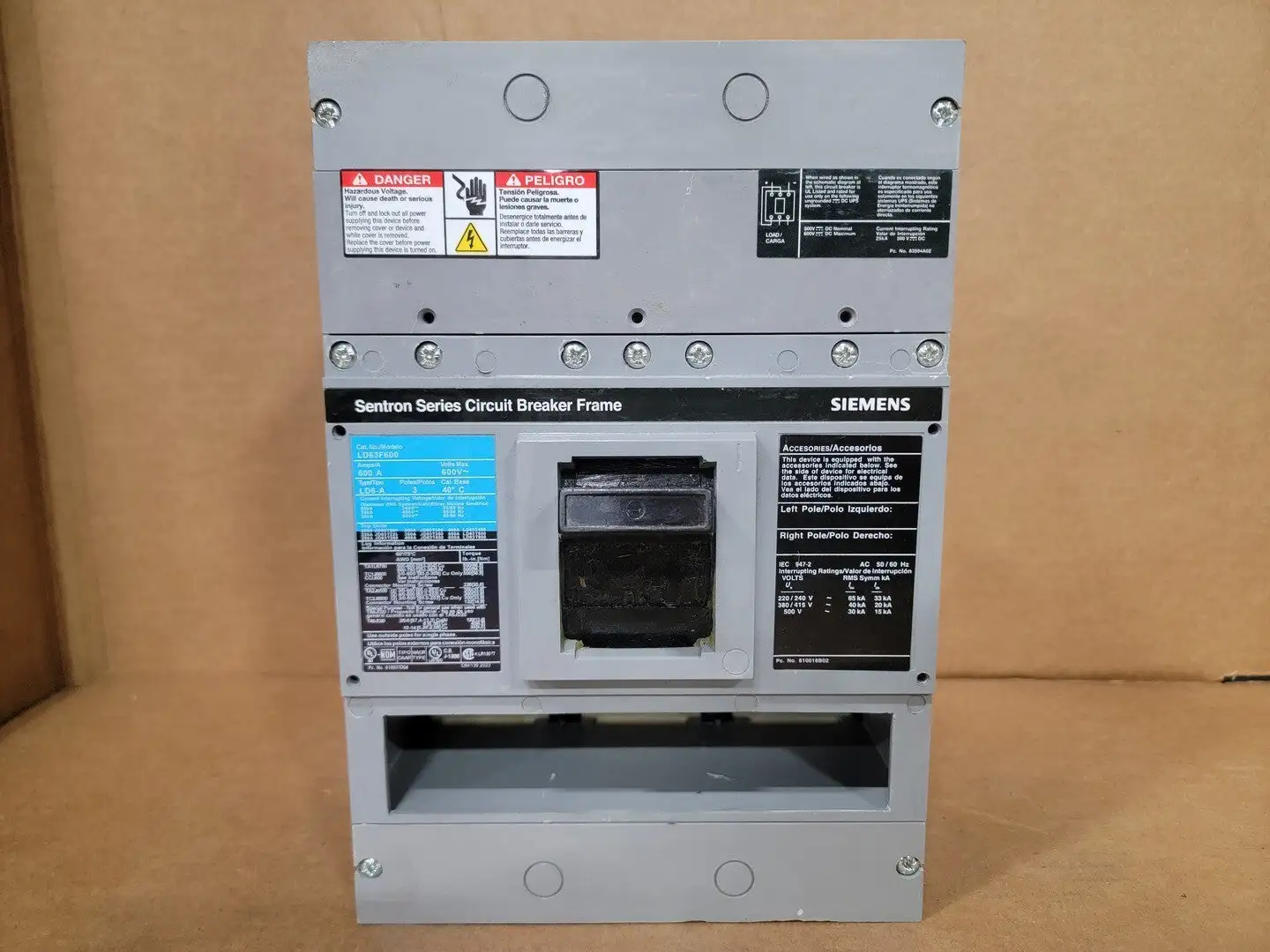 Used SIEMENS LD63F600 Switchgears British Columbia CA | Lenmark #238773