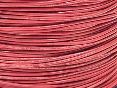 MTW-18G-03 | American Wire And Cable  18 AWG Hook Up Wire Type MTW Red 1800ft Roll - New – Open Box