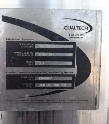 Used 2017 QUALTECH TANK 1000 USG Stainless Steel Tanks California US | Machinery & Equipment #1323241