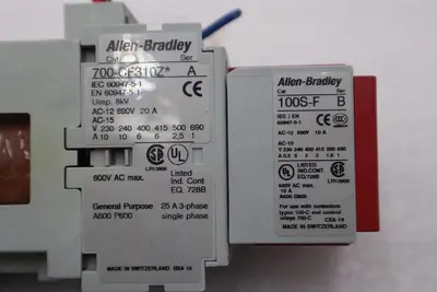 ALLEN BRADLEY 700S-CF440DJC SAFETY CONTROL RELAY 8 POLE 24VDC STOCK 5089