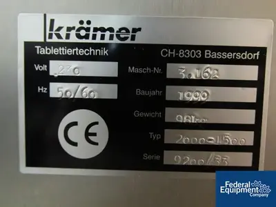 USED Kramer KRAMER DEDUSTER, TYPE 2000-1500