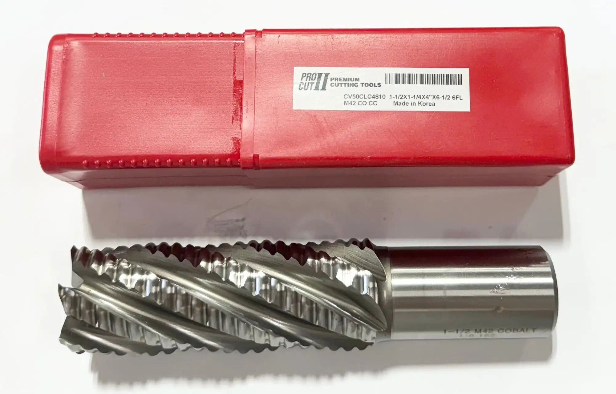 ProCut 1-1/2" Cobalt Roughing End Mil Long Length 6FL Coarse 1-1/4" Shank