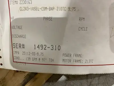 Z230163 CL2X3-10SEL-CDM-BNP | Gusher Pump  210C 9.75 139 GPM 97'TDH 213TC FRAME - New