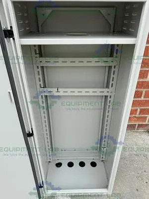 USED UNBARNDED METAL ENCLOSURE 19.5" X 14" X 48" W/ 1  TOP SHELF, KEY