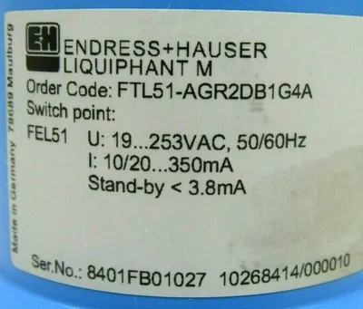NEW ENDRESS+HAUSER FTL51-AGR2DB1G4A LEVEL SWITCH FTL51AGR2DB1G4A