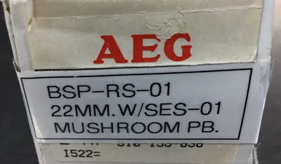 EEC AEG BSP-RS-01W/ SES-01 Locking Mushroom Push Button W/ Keys 4H