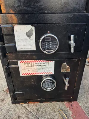 Used Falcon Restaurant Supply Used Undercounter 2 Compartment Depository Steel Drop Safe - FG9 Safes Illinois US | Falcon Restaurant Supply #1373508