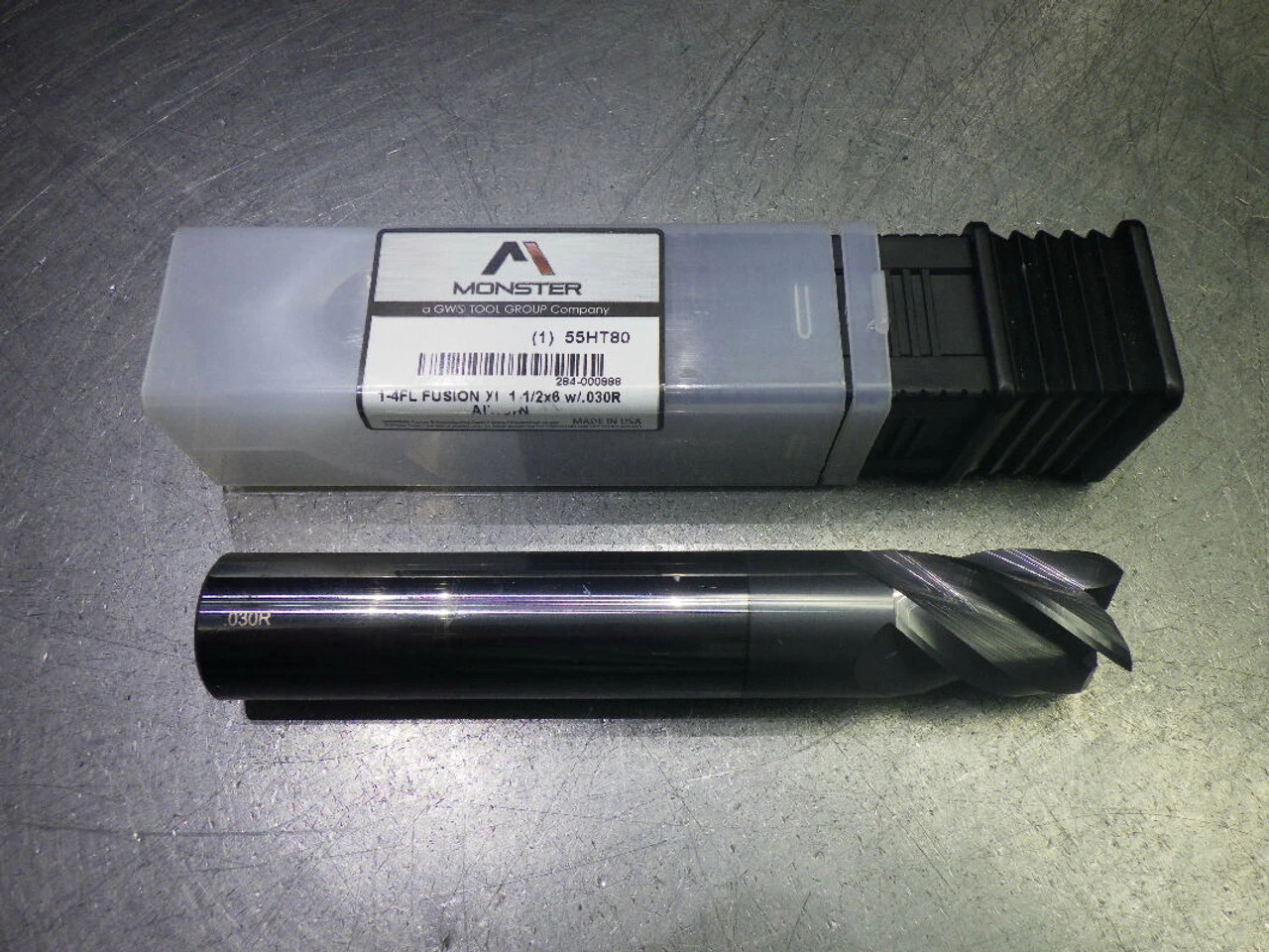Monster Fusion 1" 4 Flute Carbide CR XL Endmill .030" R 284-000888 (LOC1543A)