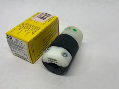 USED HUBBELL INSULGRIP HOSPITAL GRADE OUTLET RECEPTACLE BODY 2-POLE 3-WIRE
