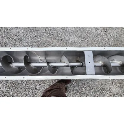 Used 14" Dia. X 48' L Stainless Steel Industrial Screw Auger Conveyor