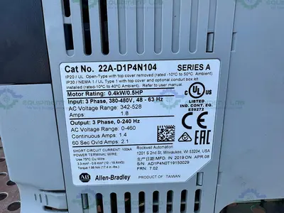 USED ALLEN BRADLEY POWERFLEX 4 22A-D1P4N104  SERIES A AC DRIVE 0.5 HP