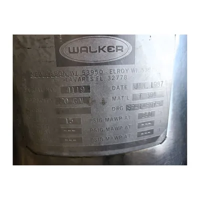 Used Walker 20 Gallon Stainless Steel Liquid Tank