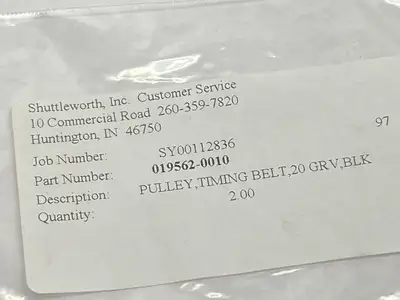 USED SHUTTLEWORTH TIMING BELT PULLEY 20 GROOVE LOT OF 2