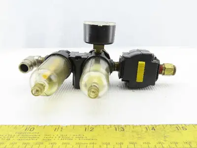 Norgren PTH-200-A1AA Air Pneumatic Filter Regulator Lubricator 1/4" NPT W/Valve