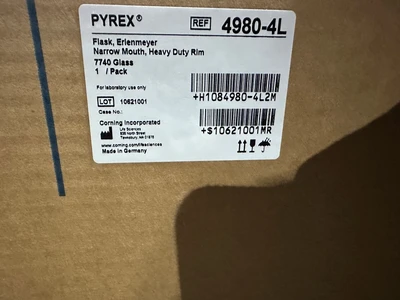 PYREX 4980 4000ML NARROW MOUTH LAB FLASK