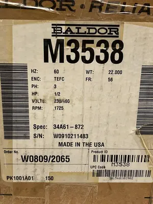 USED BALDOR-RELIANCE M3538