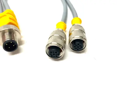 USED TURCK SPLITTER CABLE 2-BRANCH, M M12 TO 2X F M12
