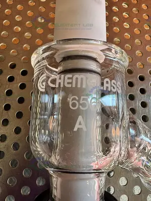 Used CHEMGLASS CG-1968-GL-240 ZERO DEAD SPACE VALVE 2" BEADED PIPE TORQUE KNOB Glassware - Other California US | Equipment Lab #1411866