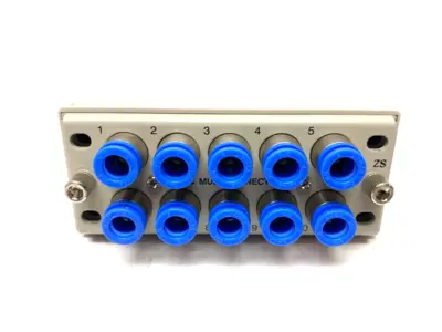 USED SMC MULTICONNECTOR PNEUMATIC MANIFOLD 10-PORT 8MM