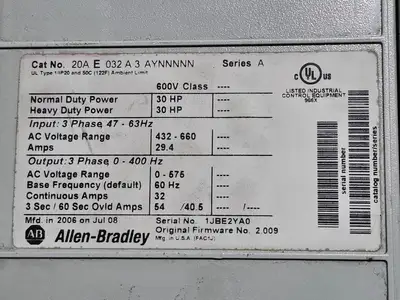 USED ALLEN-BRADLEY 20AE032A3AYNNNC0