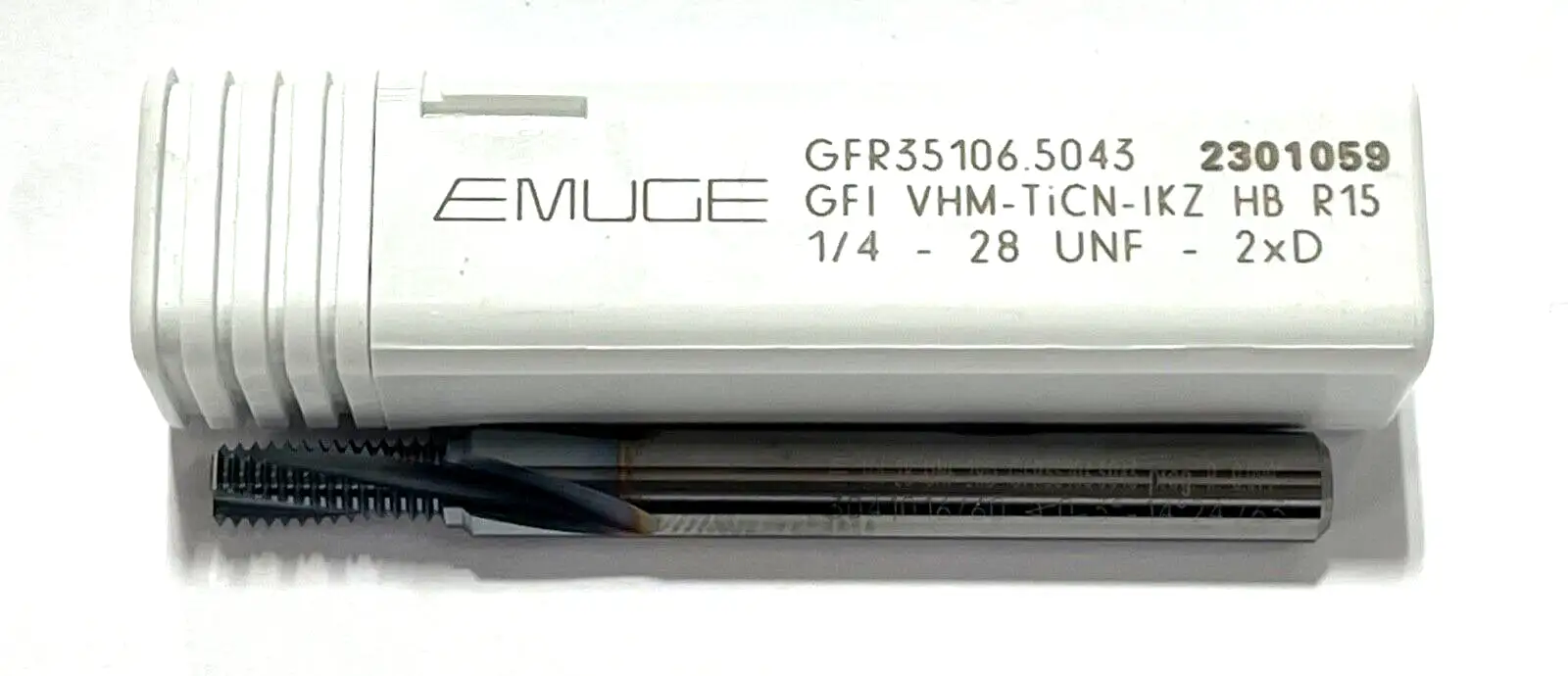 EMUGE 1/4-28 Solid Carbide Thread Mill TiCN Coating 3 Flute Coolant Thru