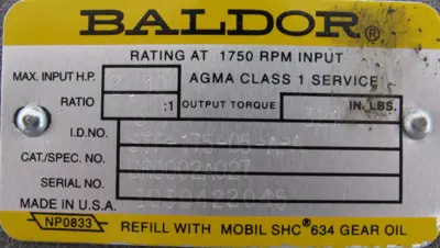 NEW BALDOR STF-175-05-A-A GEAR REDUCER 5:1 STF17505AA