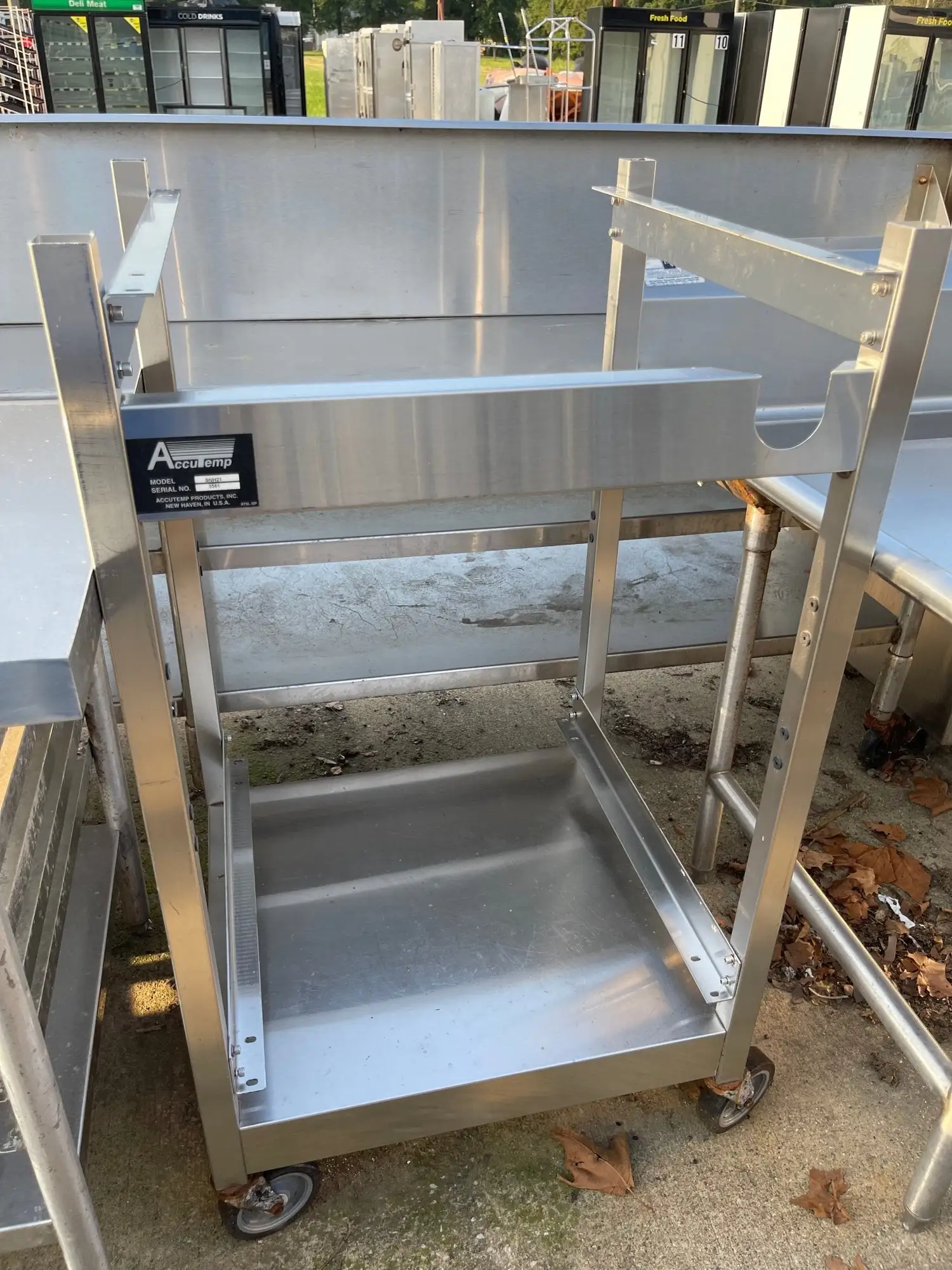 Used AccuTemp Used 26" AccuTemp SNH21 Stainless Steel Support Stand for Double Ovens - SS224 Food, Restaurant, & Bakery Parts & Accessories Illinois US | Falcon Restaurant Supply #1375988