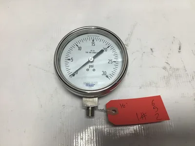 Wika 4″ Pressure Gauge 213.53 21353 30 PSI 1/2″