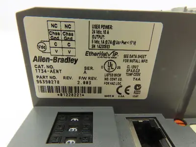 Allen Bradley 1734-AENT Point I/O Ethernet IP  Ser A F/W 2.003 w/1734-EP24DC