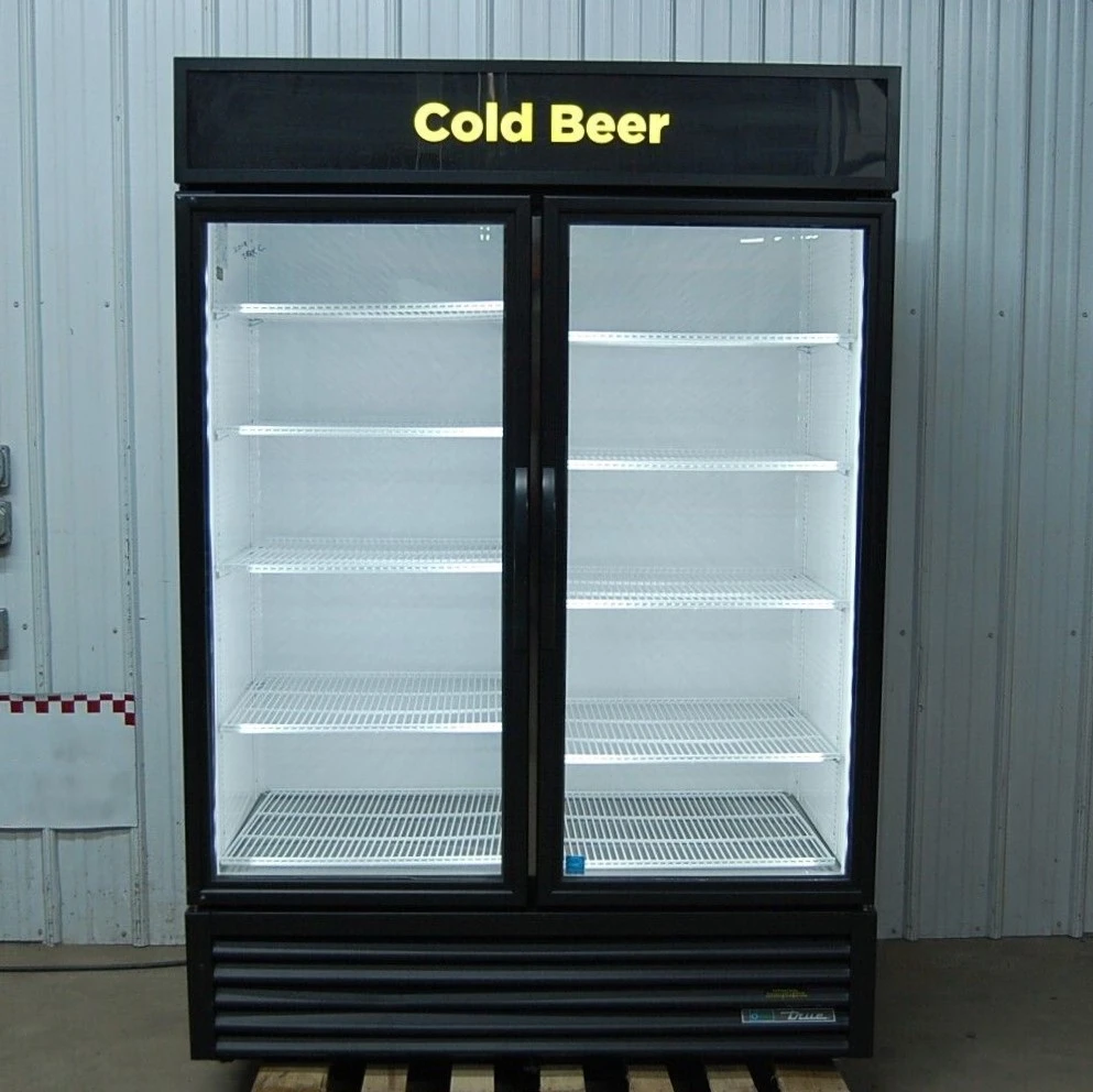 142-1066 True GDM-49-HC 2 Glass Door Self Contained Reach in Cooler with LED