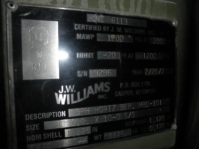 USED J.W. WILLIAMS 2002
