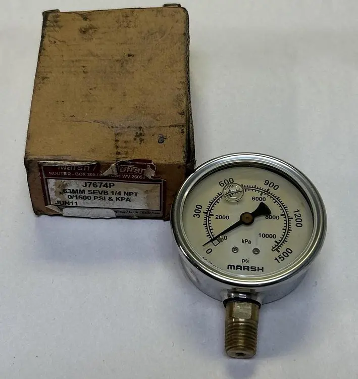 New | in-Stock MARSH J7674P Universal Pressure Meters | Surplus Asset Holdings #1219499