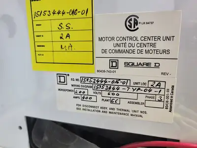 USED SQUARE D MODEL 6