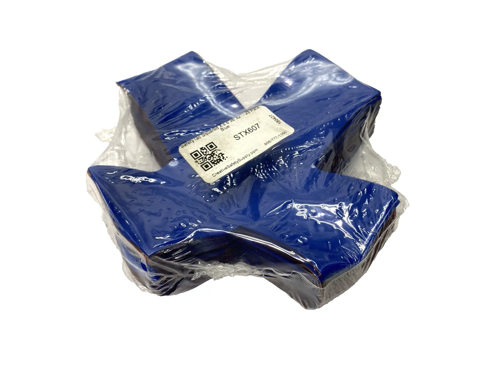 NEW SAFETYTAC SQUARED X'S BLUE FLOOR MARKING STICKER TEAR IN BAG PKG OF 25