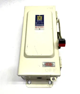 USED SCHNEIDER ELECTRIC SQUARE D SAFETY SWITCH, HEAVY DUTY, FUSIBLE, 30A 3-POLE 20HP