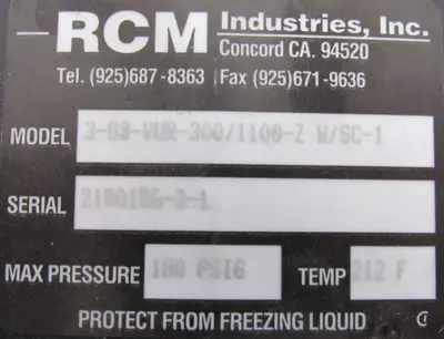 USED RCM 3-83-VUR-300-1100-Z W/SC-1 FLOW METER 383VUR3001100Z WSC1