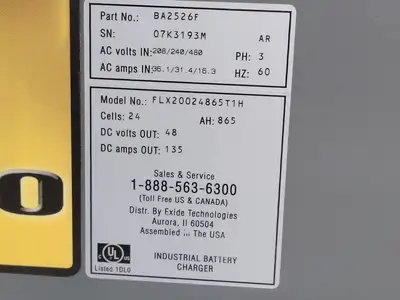 Used GNB FLX20024865T1H Battery Chargers British Columbia CA | Lenmark #238394