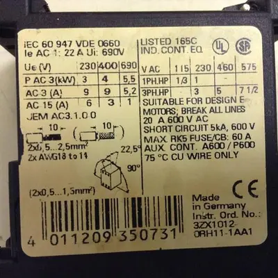 USED SIEMENS 3RT1 016-2AK61