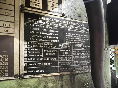 USED 1971 MINSTER MINSTER P2-100-48 PRESS