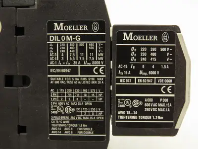 Moeller DIL0MG DIL 0 M-G Manual Motor Starter Contactor 15HP 35A 600VAC Lot of 4
