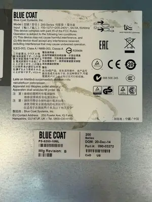 Blue Coat PS-S200-10ML 200 Series 100-127V~200-240V 6A/3A 50/60Hz (8.2.7)