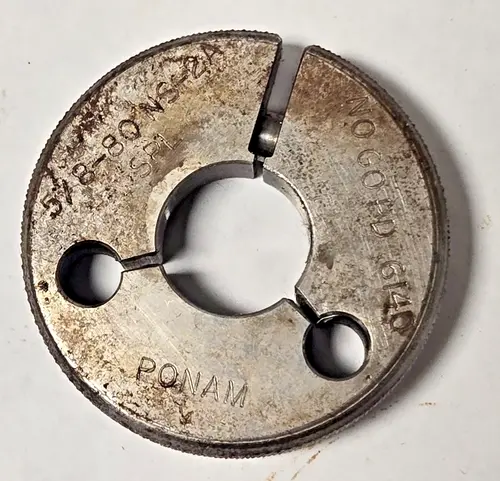 Ponam Gauge BORE RING 5/8-80 NS-2A No GO PD .6140 Thread Plug Gage