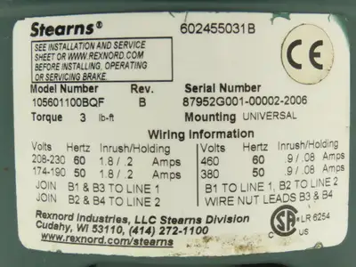 Used STEARNS _UNKNOWN_ Motor Control Parts Indiana US | Arrow Industrial #1411488