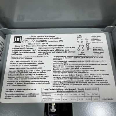 NEW Square D QO2100NRB