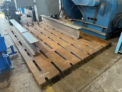 12' LONG X 8' WIDE X 5" THICK T-SLOTTED FLOOR PLATE / LAYOUT TABLE: YOBRO #23835