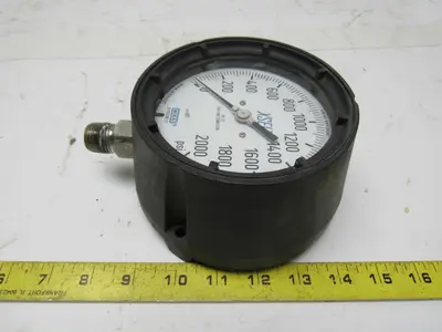 Waika 23X.34 Pressure Gauge 0-2000PSI, 1/2" NPT Stainless Connection SIZE 4-1/2"