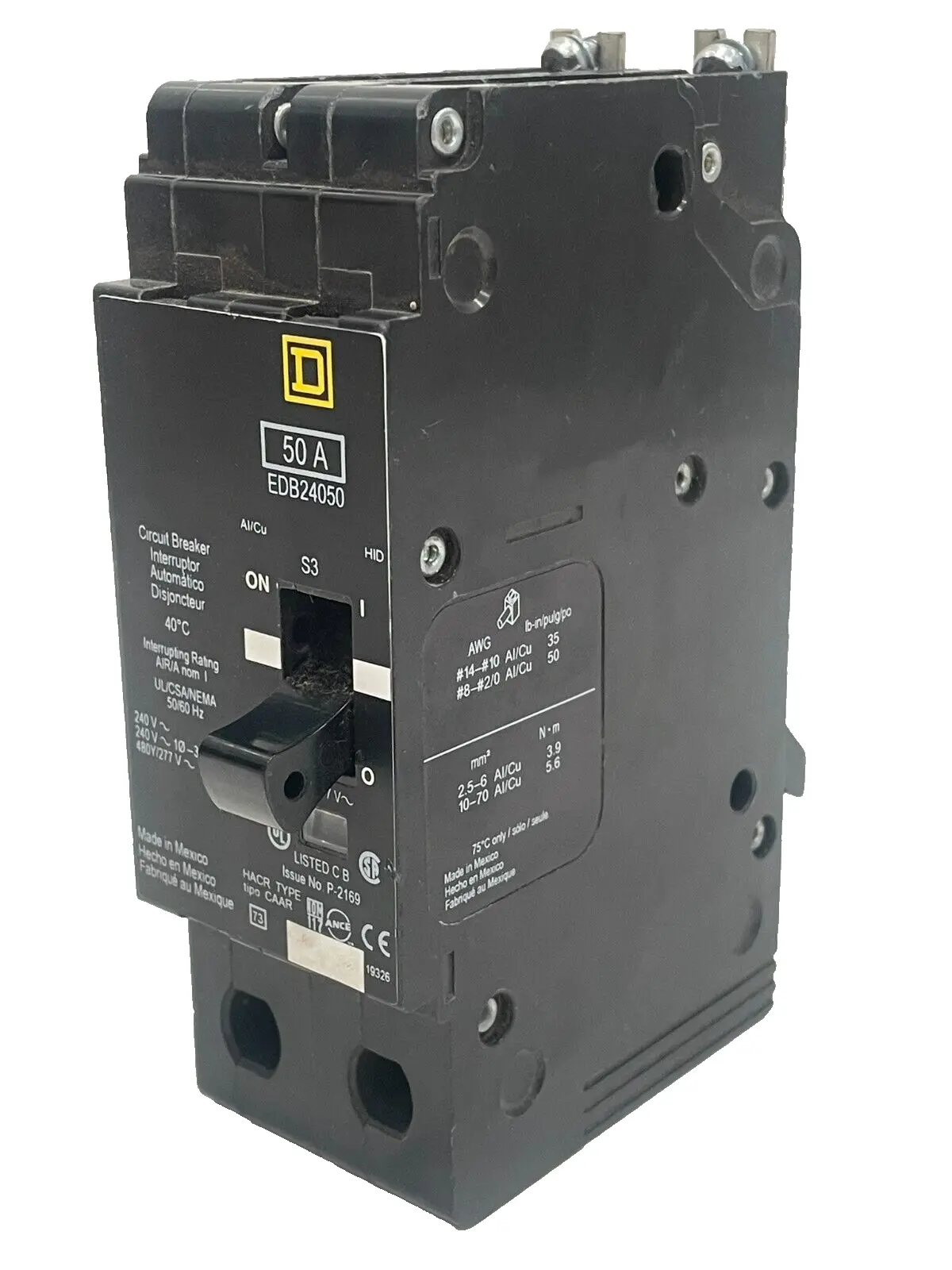 NEW SQUARE D EDB24050 CIRCUIT BREAKER 50A