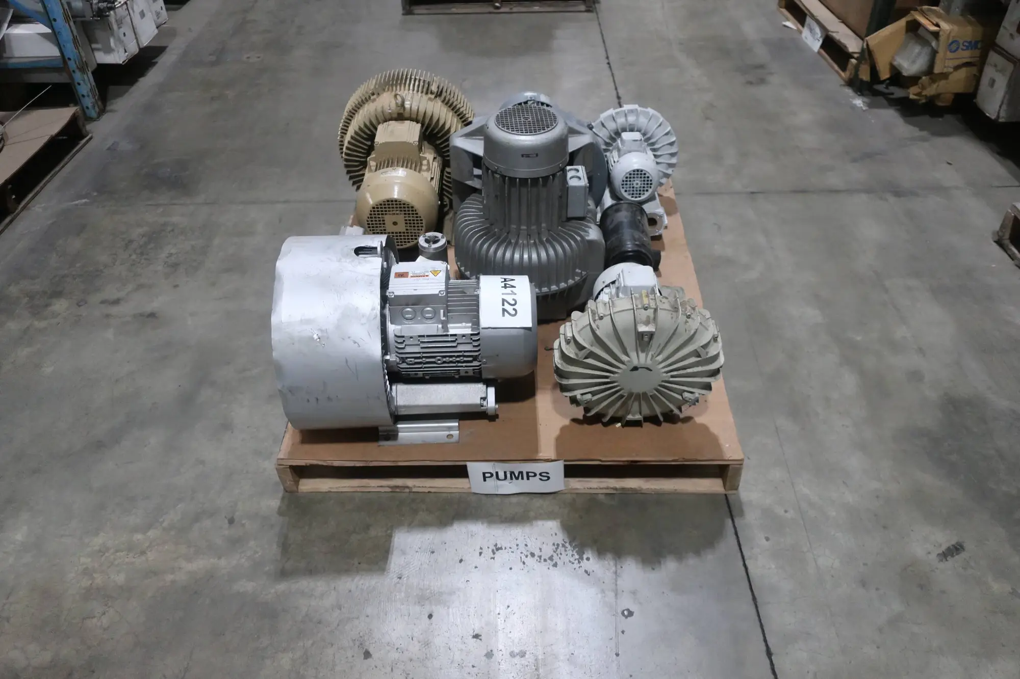 PALLET OF ASSORTED REGENERATIVE BLOWERS