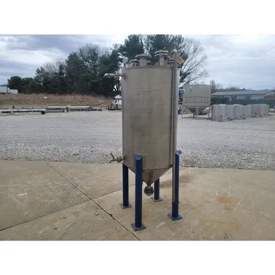 Used Stainless Steel 130 Gallon Cone Bottom Tank