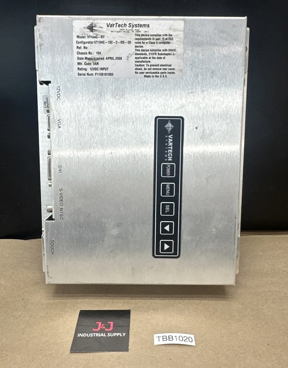 Used VarTech Systems VT104C-102-2-RS-00 Automation Control (HMI) Indiana US | J&J Industrial Supply #1076058